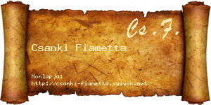Csanki Fiametta névjegykártya